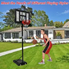 Adjustable Basketball Hoop,5.2-10 Ft,Portable Basketball Goal System for Kids & Adults,with 44 Inch Shatterproof Backboard,Fillable Base for Driveaway
