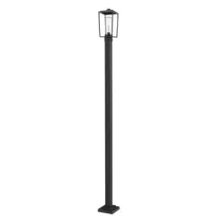 Sheridan 1-Light Outdoor Pier Mount Fixture - Black Glass, Dimmable, Wet Rated, 100W