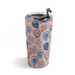 Pimlada Phuapradit Floral Paisley Half Drop Travel Mug 20 oz Stainless Steel Travel Mug - Deny Designs