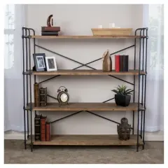 Yorktown 65.5" 4-Shelf Industrial Bookcase Brown - Christopher Knight Home