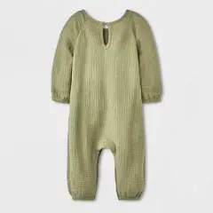 Grayson Collective Baby Girls' Smocked Gauze Bubble Romper