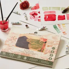 Magnani 1404 Italia Cold Press 100% Cotton Watercolor Paper Block, 10 Sheets, 300 lb, Acid-Free, UV Resistant, Vegan Sized Water Color Paper for