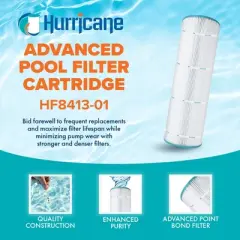 Hurricane Filters Replacement Spa Filter Cartridge for Unicel C-8413, PWWPC125B, Filbur FC-2575, Waterway Proclear 125 2006, White, 4 Pack