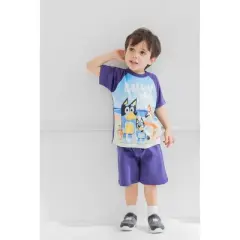 Bluey Coco Honey Winton Bingo T-Shirt Tank Top and French Terry Shorts 3 Piece Outfit Set Toddler to Big Kid