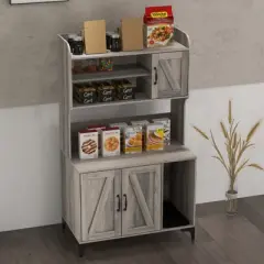 51.1" Large Wooden Cat Litter Box Enclosure | Storage Shelves | Hidden Design | Modern Indoor Cat Cabinet for Organized Storage & Odor Control