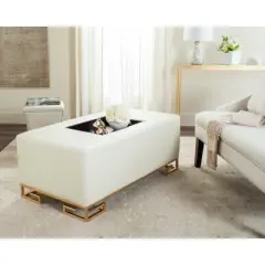 Julian Faux Ostrich Tray Ottoman/Coffee Table  - Safavieh
