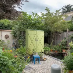 Karl Home 55''W X 63''H Green Solid Wood Outdoor Storage Shed