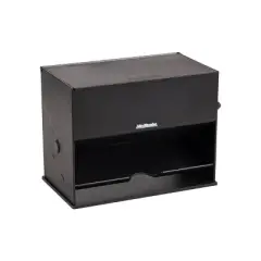 Mind Reader Straw or Pencil Dispenser: Black Metal & Plastic, Coffee Maker Accessory, 6.5" Height, 8.5" Width, 5" Depth