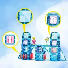 PICASSO-TILES Magnetic Tiles For Kids, 71PCS Construction STEM Building Blocks Educational Toy, Travel Size