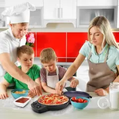 Courant 12 Inch Electric Griddle and Pizza Maker w/ Dial, Opens 180&deg;