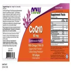 CoQ10 60 mg by Now Foods  -  120 Softgel