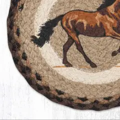 Earth Rugs Farmhouse Style Stallion Printed Jute Trivet 10"x10"
