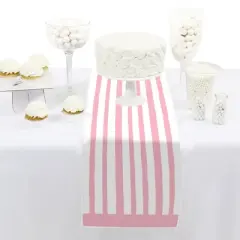 Big Dot of Happiness Pink Stripes - Petite Simple Party Paper Table Runner - 12 x 60 inches