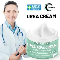 Grocerism 40% Urea Cream & 2% Salicylic Acid Cream -Moisturizing Intensive Repair for Dry Skin & Calluses - Hand & Foot Cream