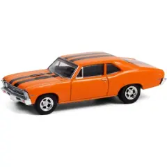 1968 Chevrolet Nova Orange with Black Stripes "Bad Boys II" (2003) Movie "Hollywood Series" 1/64 Diecast Model Car by Greenlight
