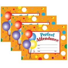 Hayes Publishing Perfect Attendance Certificates & Reward Seals 30 Certificates & 160 Seals Per Set