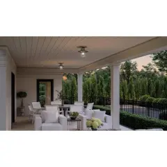 Urban Ambiance Luxury Coastal Outdoor Ceiling Light 10''H x 9''W,  Stainless Steel Finish,  Santa-Ana Collection, UHP1325