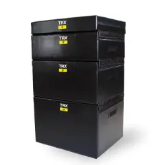 TRX 18" Soft Plyo Box Stackable Gym Workout Fitness Equipment for Plyometric Exercises, Agility Training, and Speed Drills, Black