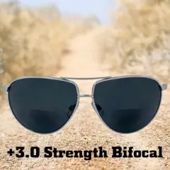 Global Vision Eyewear SunReader Bifocal Reading Glasses with +3.0 Bifocal Smoke Lenses