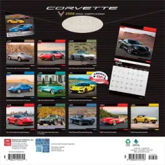 BrownTrout 2026 Corvette 12"x24" Hanging Square Wall Calendar Plastic-Free
