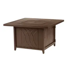 42" Square Aluminum 55000 BTUs Propane  Modern Fire Table with 2 Covers - Oakland Living
