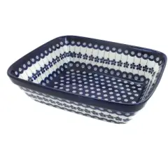 Blue Rose Polish Pottery 1350 Zaklady Deep Baker