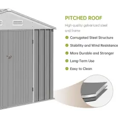 Metal Outdoor Storage Shed - Waterproof, Uv-Resistant Garden Shed with Updated Frame Structure, for Backyard,Garden,and Patio