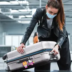 Sanrio Hello Kitty Luggage Tag Hello Kitty and Friends Airplane, Hot Air Balloon, PVC Travel Tags Gifts - Set of 4