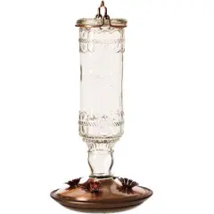 Perky-Pet Hummingbird 10 oz Glass/Metal Nectar Feeder 4 ports (Case of 2)