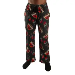 Jurassic Park Movie Logo Mens Black All Over Print Sleep Pajama Pants