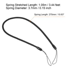 Unique Bargains Retractable Spring Coil Strap Flexible Badge Lanyards 5 Pcs