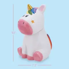 100 North Ceramic 10 inch Everyday Cookie & Candy Jar w/ Airtight Lid: Kitchen Canisters, Pet Treat Containers & Magical Storage, Rainbow Unicorn