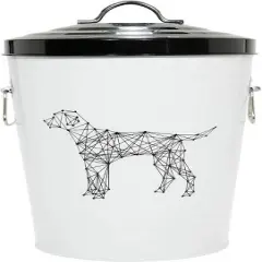 Amici Pet Zentangle Dog Food Large Metal Storage Bin, 17 lbs, Airtight Seal, Removable Lid, Metal Handle for Convenient and Stylish Storage,260 oz.