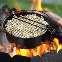 Great Northern Popcorn Campfire Popcorn Popper with 19.5"Extended Handle - Black