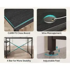 Bestier 59''L Shaped Gaming Desk with 4 Tier Adjustable Shelves,Reversible Corner Computer Desk,95"double desk for 2 person Home Office