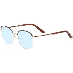 Scott&Zelda SZ7429 Unisex Blue Light Block Eyeglass Round Satin Brown Gold 50 mm +0.25 Custom Lens Non-Refundable