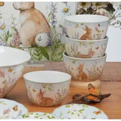 Certified International (Set of 4) 24oz Easter Meadow Ice Cream Bowls