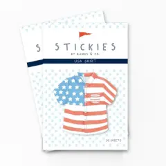 USA Shirt 3" x 3" 50-Sheet Sticky Notes (2-Pack) & USA Shirt Greeting Card Combo by Ramus & Co