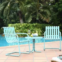 Gracie 3-Piece Metal Patio Chat Set - Blue