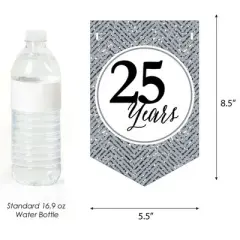 Big Dot of Happiness We Still Do - 25th Wedding Anniversary Party Bunting Banner - Silver Party Decorations - Happy Anniversary