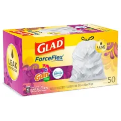 Glad ForceFlex White Trash Bags Gain Moonlight Breeze Scent with Febreze Freshness 13 Gallon - 50ct