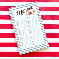 Market Day Stripes 5" x 8" Lined Notepad by Ramus & Co (50 Heavyweight Tear-Off Sheets)