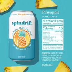 Spindrift Pineapple Sparkling Water - 8pk/12 fl oz Cans