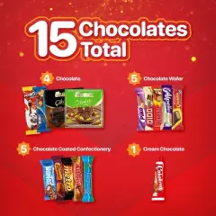 Eastanbul International Snack Box, 15 Chocolate Assortment Bars, 1.1lb