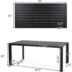 PAGED Patio Dining Set Contemporary Outdoor Dining Set with Rattan Chairs for Lawn, Balcony, Garden, Yard
