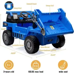 12V Electric Ride-On Construction Truck - 4-Wheeler Toy Car with Remote Control