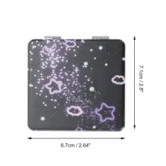 Unique Bargains Women Square Shape Handheld Mirror for Travel Black Purple 1 Pc