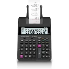Casio HR-170RC Printing Calculator &ndash; 12-Digit, 2-Color Print for Accounting & Tax Work