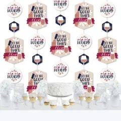 Big Dot of Happiness But First, Wine - Wine Tasting Party DIY Dangler Backdrop - Hanging Vertical Decorations - 30 Pieces