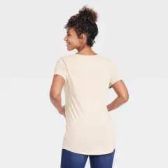 Short Sleeve Non-Shirred V-Neck Maternity T-Shirt - Isabel Maternity by Ingrid & Isabel&trade;